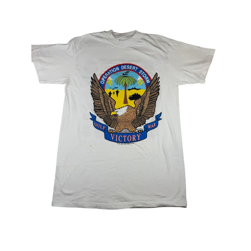 Vintage 1991 Operation Desert Storm Gulf War Victory Tee M